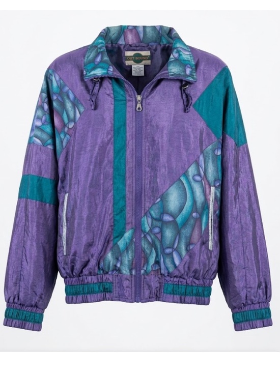 Outbrook Jackets & Blazers - Vintage Outbrook Women’s Windbreaker Jacket 1XL Color Block Tracksuit Purple